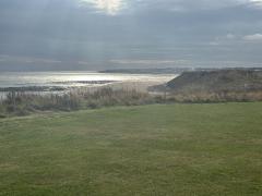 Looking back from the cliffs towards the beach at Whitley Bay